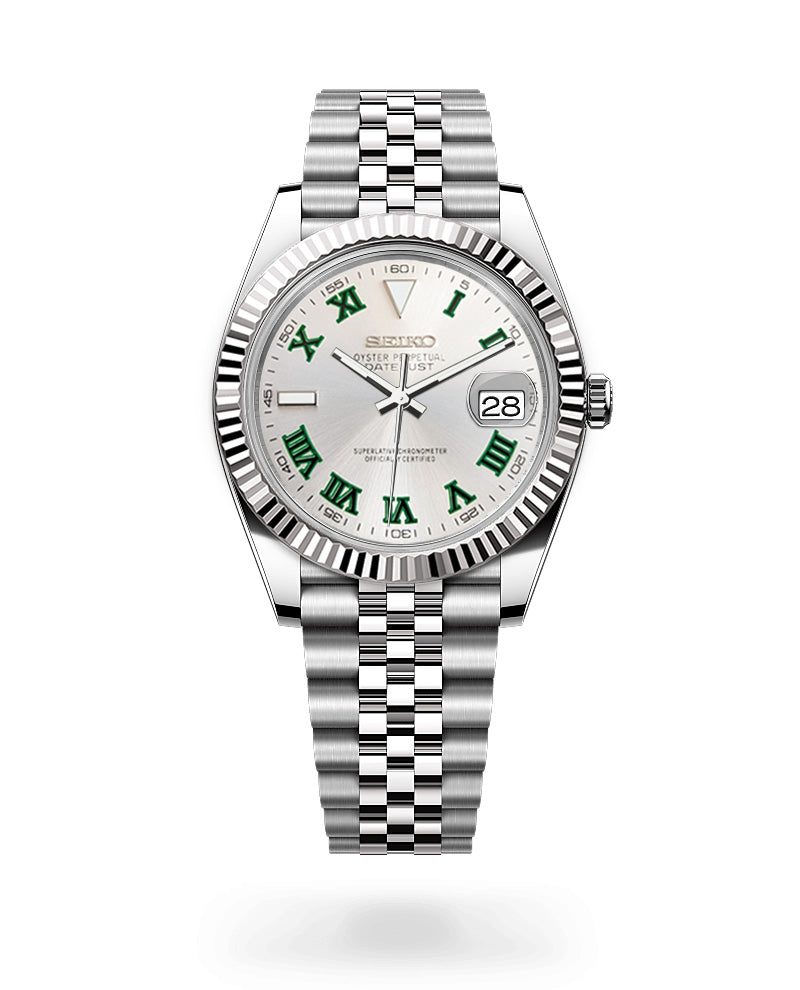 Date J Fluted - Wimbledon Silver