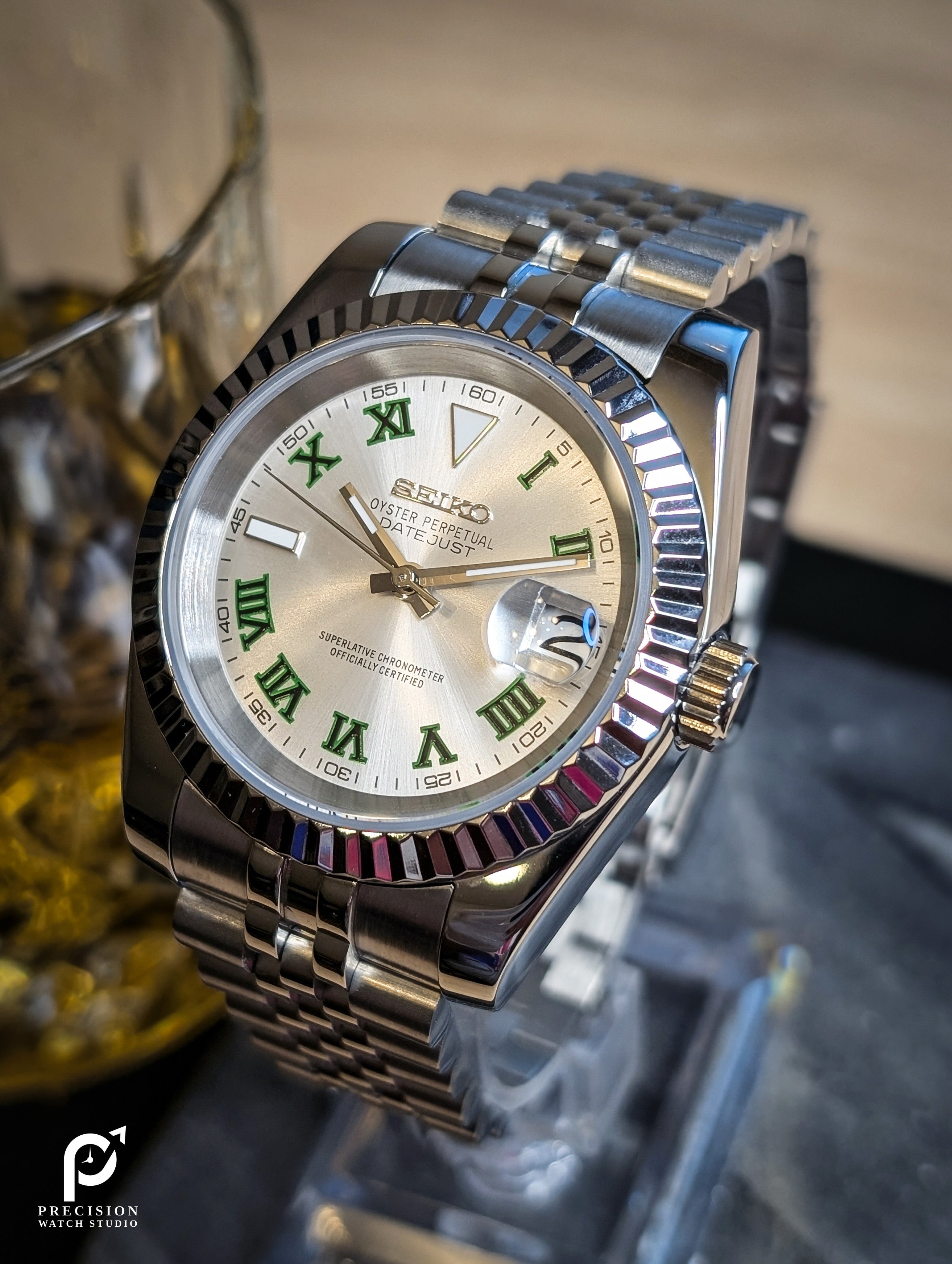 Date J Fluted - Wimbledon Silver
