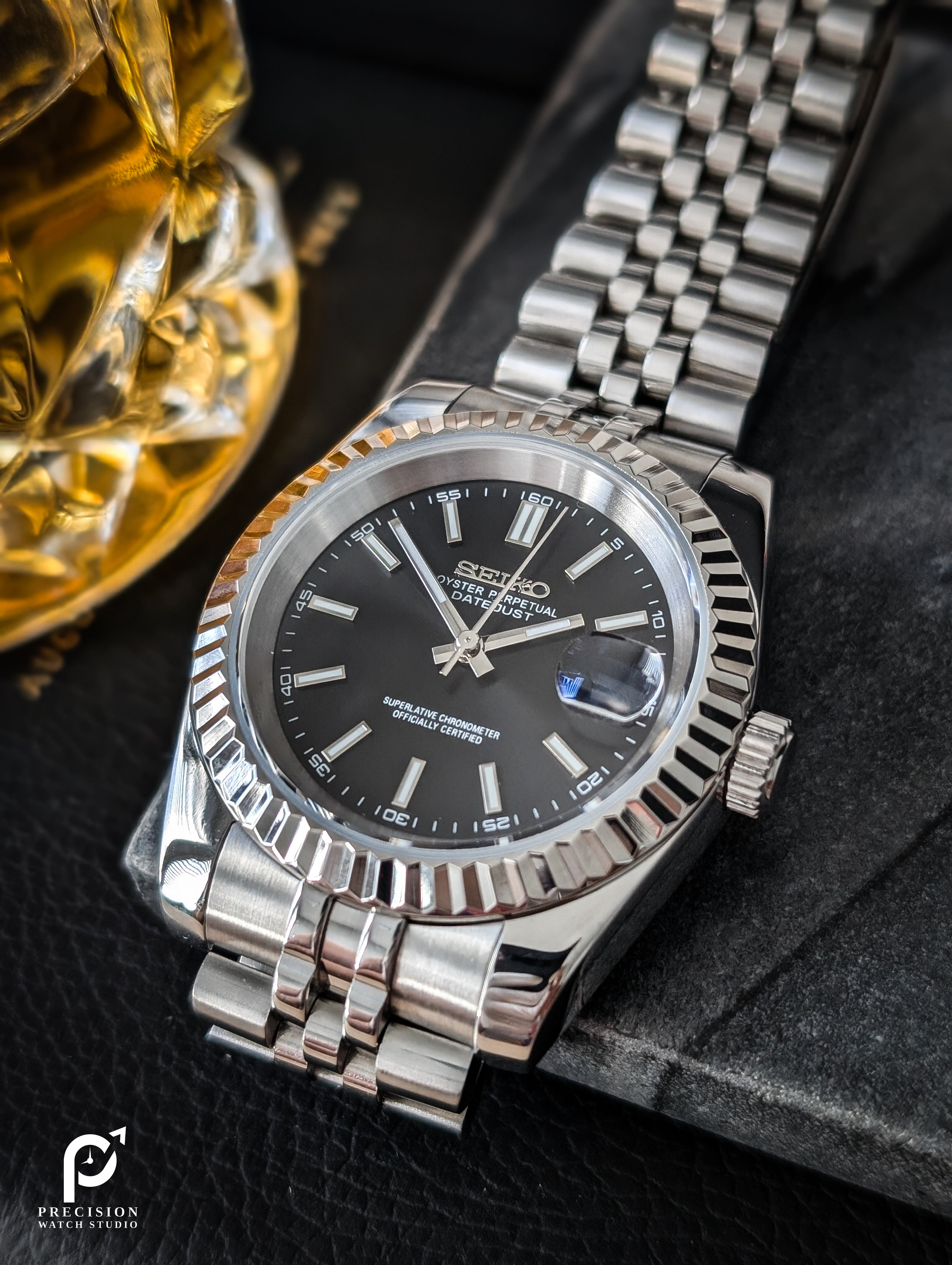 Date J Fluted - Black