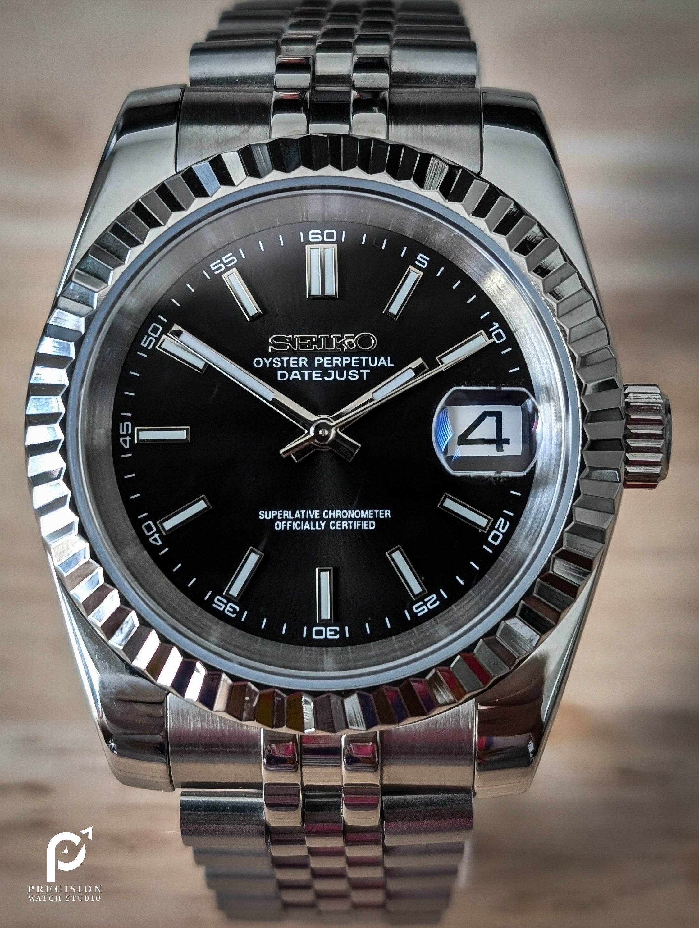 Date J Fluted - Black