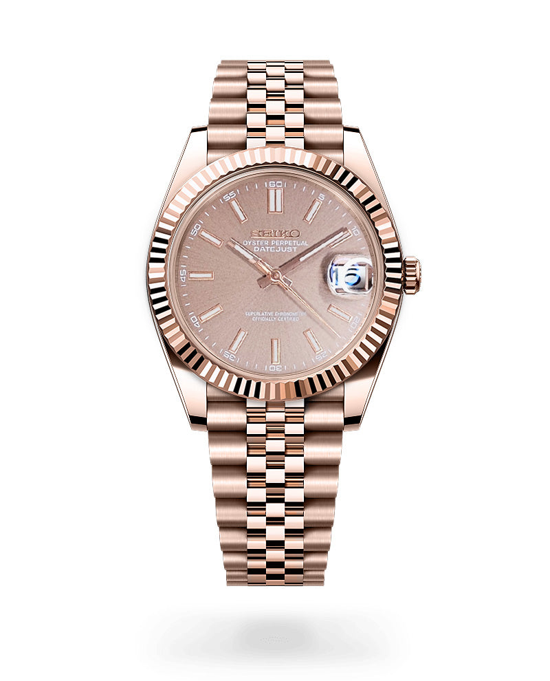 Date J Fluted - Chocolat Rose Gold