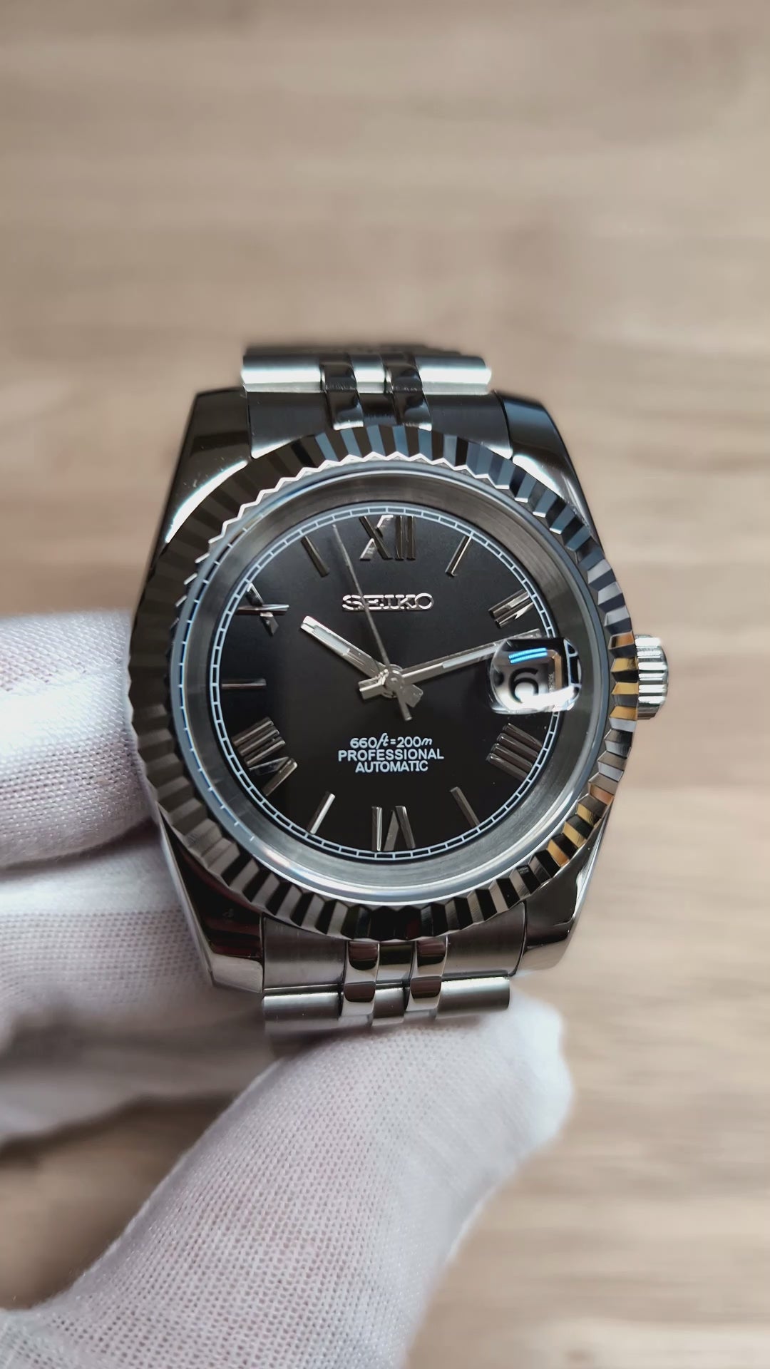Date J Fluted - Roman Black